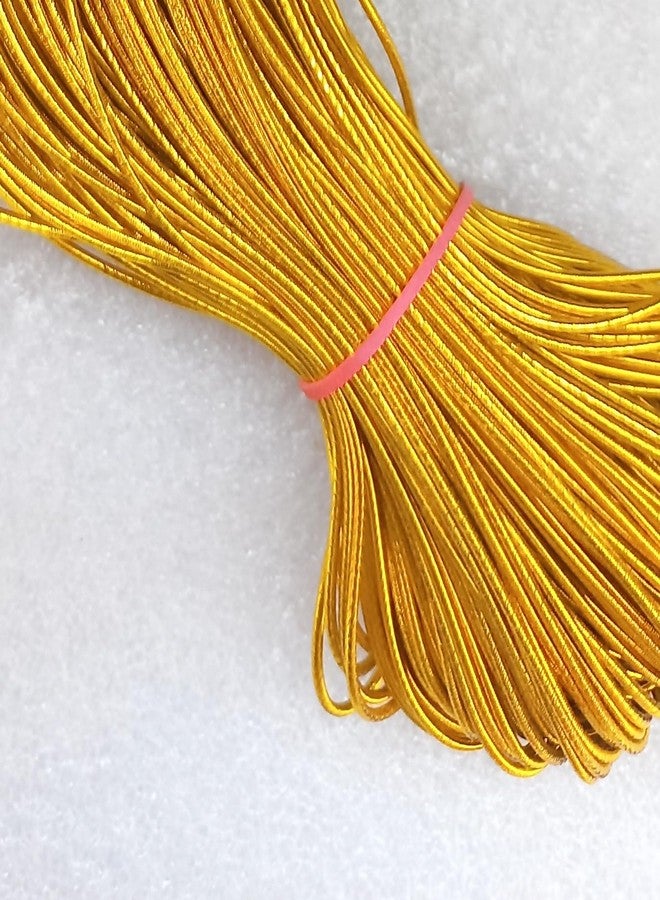 OMX, 1mm Metallic Round Eco-Friendly Stretch Elastic Cord Bands Rope Jewelry Bracelets Strings for Garment, Craft Making Gift Wrapping, 2 Rolls - 1 Roll Contain 65 Mtr, Total 130 Mtr (Shining Gold) - Image 5